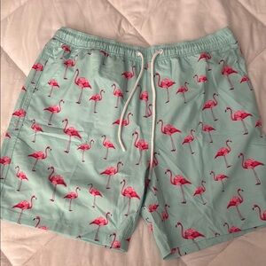 Flamingo Print Swim Shorts - Green new without tags size xxl